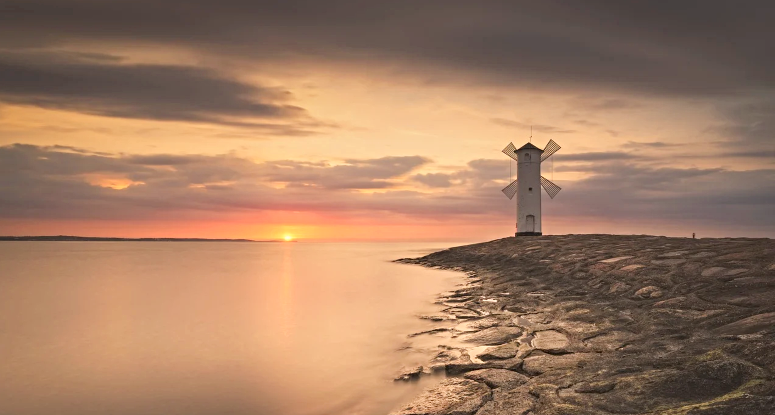 mill near the seaside