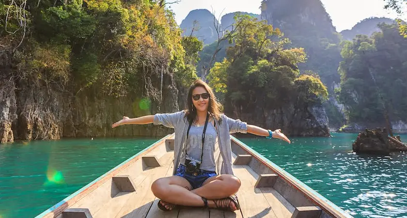 woman on the boat