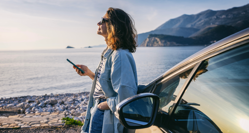 woman with gps