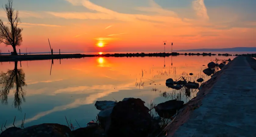 sunset at the lake