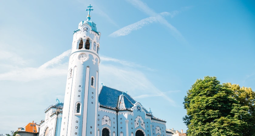 blue church in bratislava